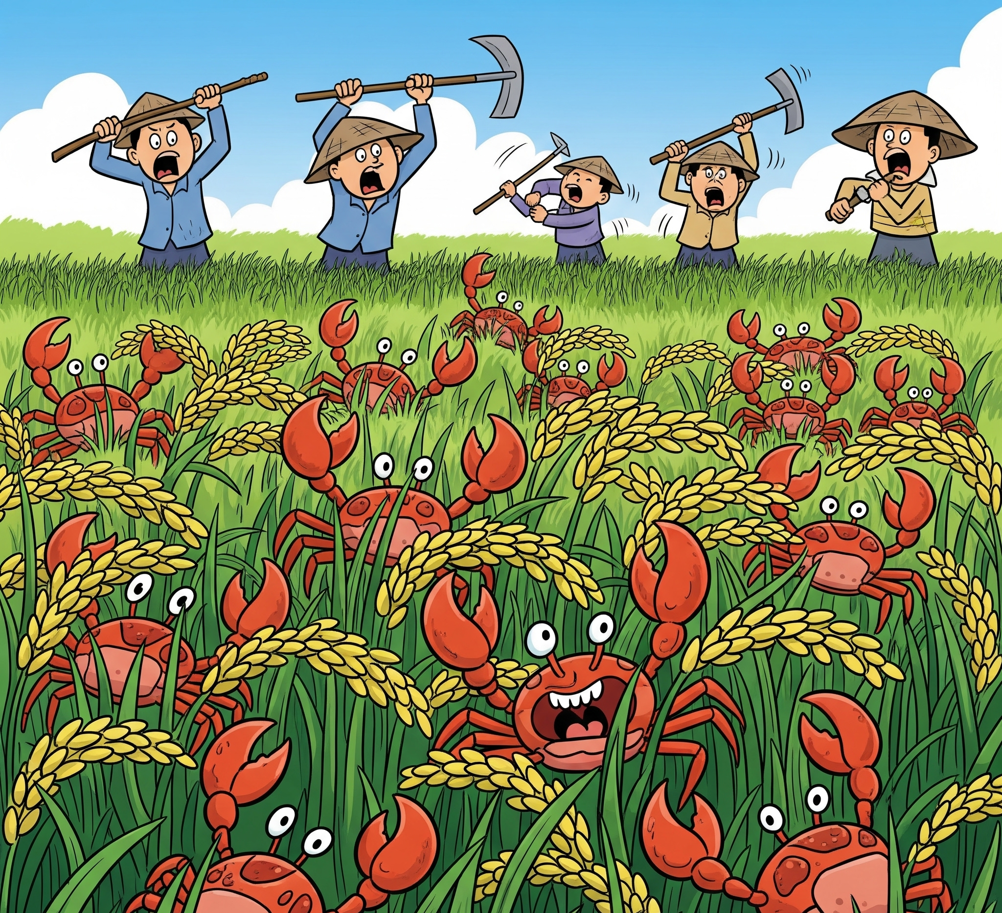 Crab invasion leaves Palakkad paddy fields in crisis, halting farmers’ planting efforts. Crab invasion leaves Palakkad paddy fields in crisis, halting farmers’ planting efforts.